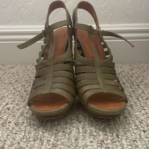 Olive Strappy Women's Heels